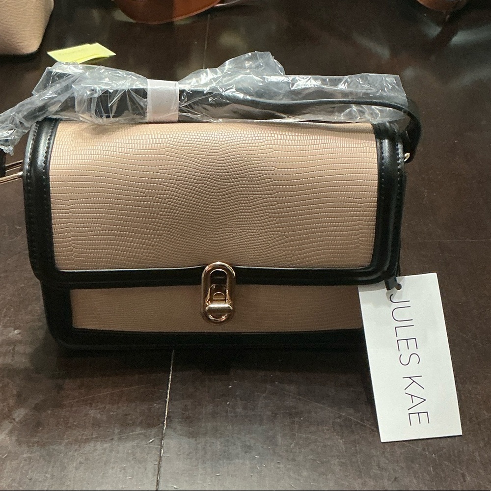 Jules Kae Tan and Black Crossbody Bag